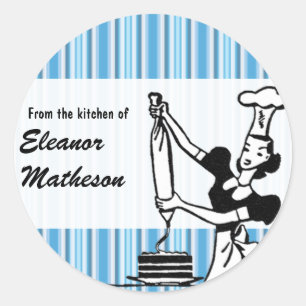 Retro Strepen "Uit de Keuken" sticker