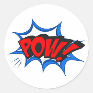 Retro strip popart ronde sticker