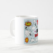 Retro stripboekexplosie Pop Art Koffiemok (Voorkant links)