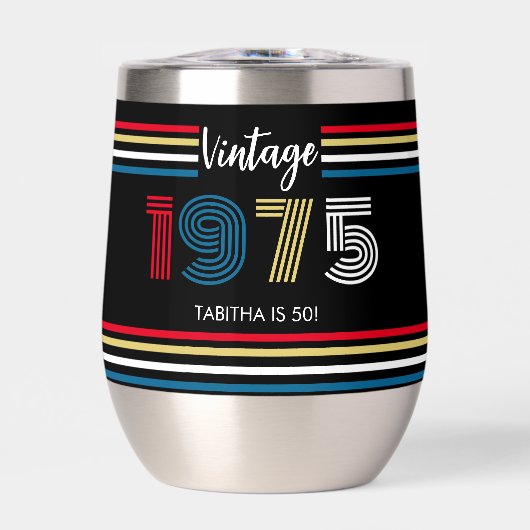 Retro Stripe 1975 Primaire kleuren (Voorkant)