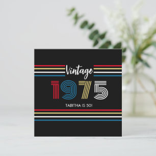  Retro Stripe 1975 Primaire kleuren Bedankkaart