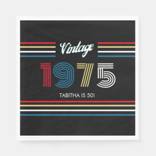 Retro Stripe 1975 Primaire kleuren Servet