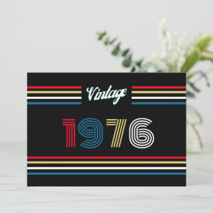 Retro Stripe 1976 50ste Verjaardag Bedankt Kaart