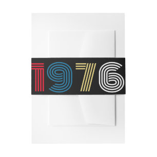 Retro Stripe 1976 50ste verjaardag of reünie Uitnodigingen Wikkel