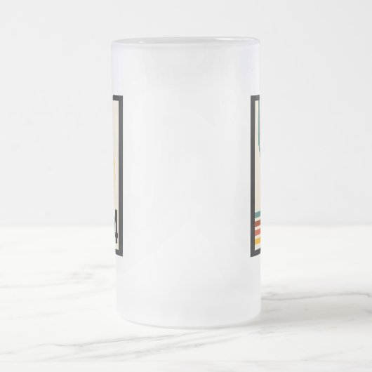 Retro Stripe 50e Verjaardag 1975 Rainbow Matglas Bierpul (Center)