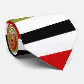 retro stripe black, red, olijfgroen stropdas (Opgerold)