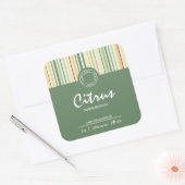 Retro Stripe Lines Abstract Zakelijk Kaarsenlabel Vierkante Sticker (Envelop)