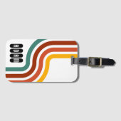 Retro Stripe Mid-Century Modern Bagagelabel (Voorkant (horizontaal))