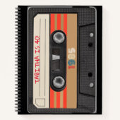 Retro Stripe Nummers 1985 40e Cassettebandje Notitieboek (Voorkant)
