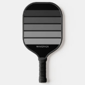Retro Stripe Patroon Black Grey  vibe Pickleball Paddle (Voorkant)