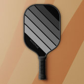 Retro Stripe Patroon Black Grey vibe Pickleball Paddle