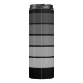 Retro Stripe Patroon Black Grey vibe Thermosbeker (Achterkant)