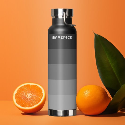 Retro Stripe Patroon Black Grey vibe Waterfles