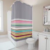 Retro Stripe Patroon Douchegordijn (In situ)