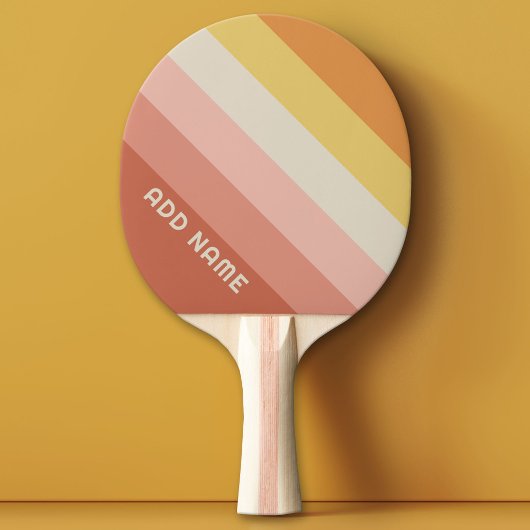 Retro Stripe Patroon Koraal Roze vibe Tafeltennisbatje