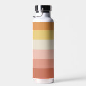 Retro Stripe Patroon Koraal Roze  vibe Waterfles (Rechts)
