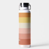 Retro Stripe Patroon Koraal Roze  vibe Waterfles (Achterkant)