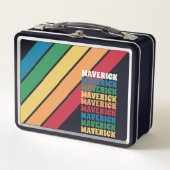 Retro Stripe Patroon - Rainbow-kleuren, Gestapelde (Voorkant)