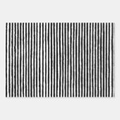 Retro Stripe Patroon Verticaal zwart-wit BW Inpakpapier Vel (Voorkant 2)