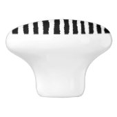 Retro Stripe Patroon Verticaal zwart-wit BW Keramische Knop (Zijkant)