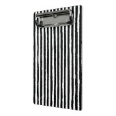 Retro Stripe Patroon Verticaal zwart-wit BW Mini Klembord (Angled2)