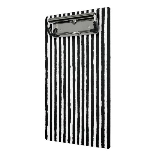 Retro Stripe Patroon Verticaal zwart-wit BW Mini Klembord (Angled2)