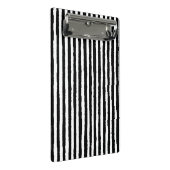 Retro Stripe Patroon Verticaal zwart-wit BW Mini Klembord (Schuin)