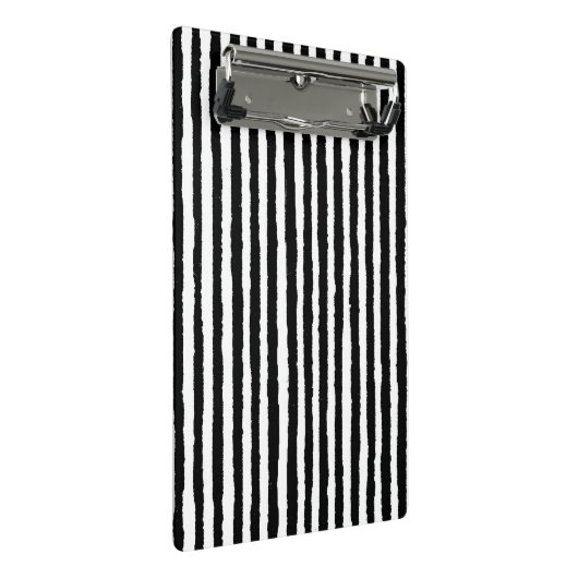 Retro Stripe Patroon Verticaal zwart-wit BW Mini Klembord (Schuin)