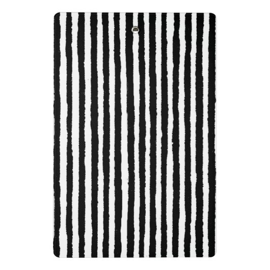 Retro Stripe Patroon Verticaal zwart-wit BW Mini Klembord (Achterkant)