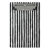 Retro Stripe Patroon Verticaal zwart-wit BW Mini Klembord (Voorkant)
