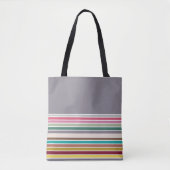 Retro Stripe Pattern Canvas tas (Voorkant)