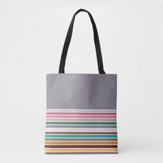 Retro Stripe Pattern Canvas tas (Voorkant)