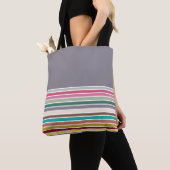 Retro Stripe Pattern Canvas tas (Dichtbij)