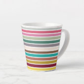Retro Stripe Pattern Latte Mok (Rechterhoek)