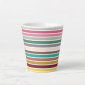 Retro Stripe Pattern Latte Mok (Voorkant)