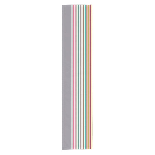 Retro Stripe Pattern Table Runner Korte Tafelloper (Voorkant)