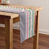 Retro Stripe Pattern Table Runner Korte Tafelloper (Voorbeeld)