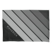 Retro Stripe Pattern Zwart Grijs  vibe Kussensloop (Voorkant)
