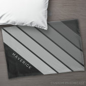 Retro Stripe Pattern Zwart Grijs  vibe Kussensloop