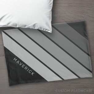 Retro Stripe Pattern Zwart Grijs  vibe Kussensloop