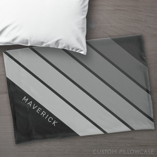Retro Stripe Pattern Zwart Grijs  vibe Kussensloop