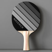 Retro Stripe Pattern Zwart Grijs  vibe Tafeltennisbatje