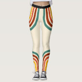 Retro Stripe Rainbow  Leggings (Voorkant)