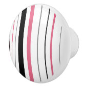 Retro Stripe roze zwarte grijze keramische knop (Rechts)
