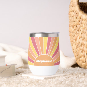 Retro stripe sunrise - pastelregenboogscriptnaam