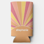 Retro stripe sunrise - pastelregenboogscriptnaam (Achterkant)