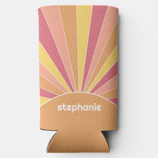 Retro stripe sunrise - pastelregenboogscriptnaam (Achterkant)