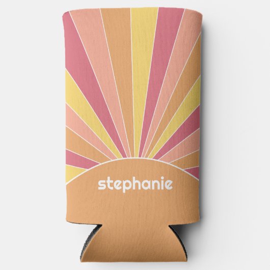 Retro stripe sunrise - pastelregenboogscriptnaam (Voorkant)