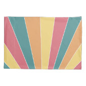 Retro stripe sunrise - pastelregenboogscriptnaam kussensloop (Achterkant)