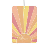 Retro stripe sunrise - pastelregenboogscriptnaam luchtverfrisser (Voorkant)